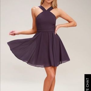Lulus purple high neck mini dress